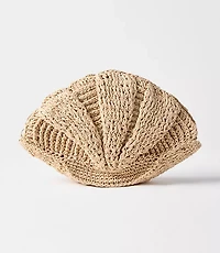 Raffia Seashell Clutch Bag