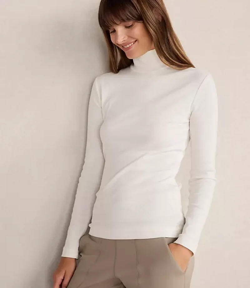 Haven Well Within Essential Organic Cotton Mock Neck Long Sleeve Tee