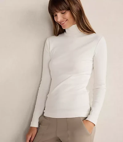 Haven Well Within Essential Organic Cotton Mock Neck Long Sleeve Tee