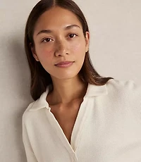 Haven Well Within Organic Cotton Waffle Johnny Collar Top