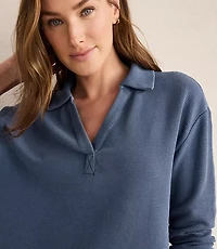 Haven Well Within Organic Cotton Waffle Johnny Collar Top