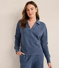 Haven Well Within Organic Cotton Waffle Johnny Collar Top