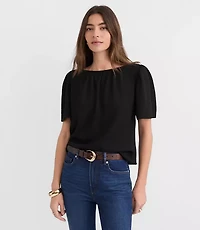 Flutter Sleeve Boatneck Top