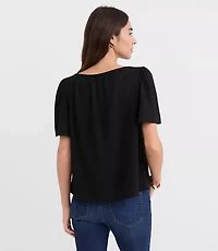 Flutter Sleeve Boatneck Top