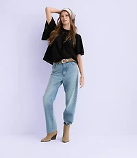 Petite Eyelet Flutter Sleeve Blouse