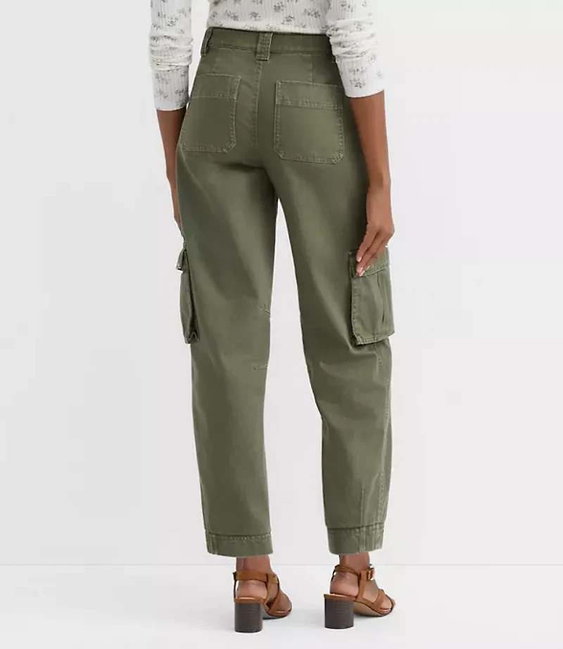 Petite Cargo Barrel Pants Twill