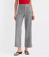 Palmer Wide Leg Crop Pants Gingham Cotton Linen