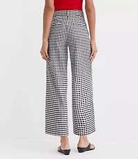 Palmer Wide Leg Crop Pants Gingham Cotton Linen