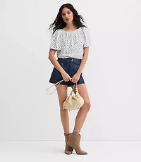 Floral Flutter Sleeve Boatneck Top