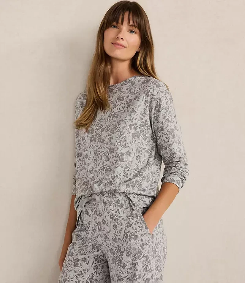 Haven Well Within Organic Cotton Jersey Muted Floral Bateau Neck Tee