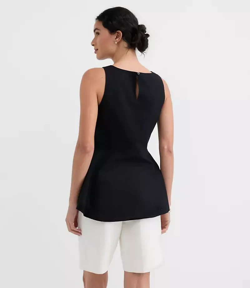 Petite Linen Cotton Peplum Top