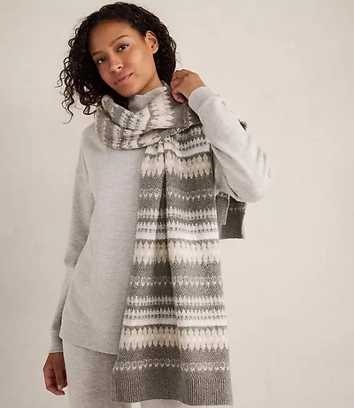 Haven Well Within Organic Cotton Blend Nostalgic Fair Isle Scarf