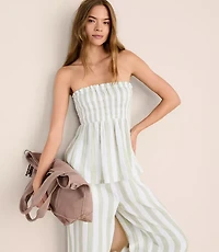 Lou & Grey Striped Triple Cloth Babydoll Top