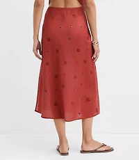 LOFT Beach Eyelet Midi Skirt