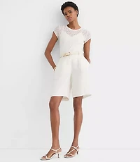 Petite Lace Cap Sleeve Tee