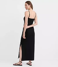 LOFT Beach Palm Strapless Maxi Dress