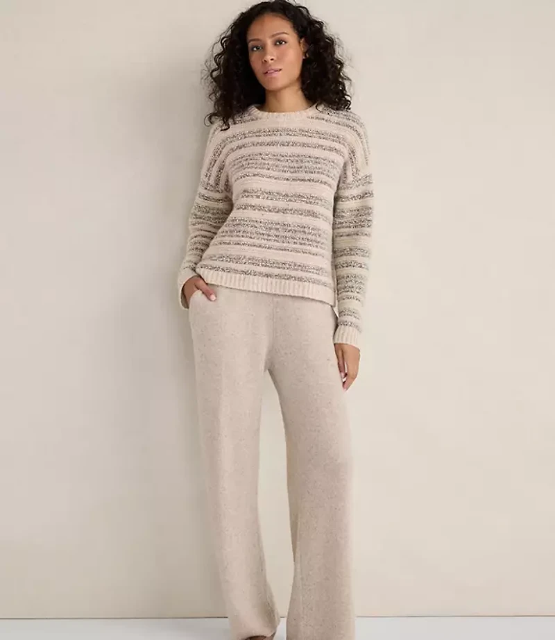 HWW CASHMERE NOVELTY STRIPE CREW