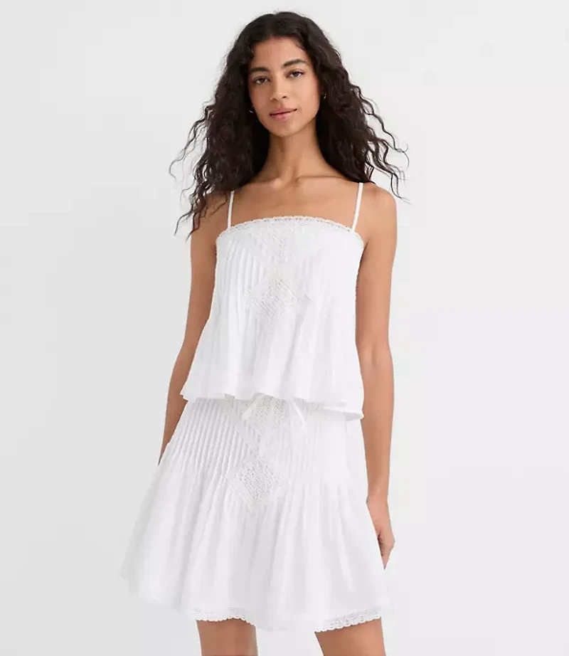 Petite Lace Pintucked Cami