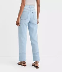 Rivete Petite Unpicked High Rise Straight Jeans Wave Wash