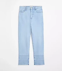 Rivete Petite Unpicked High Rise Straight Jeans Wave Wash