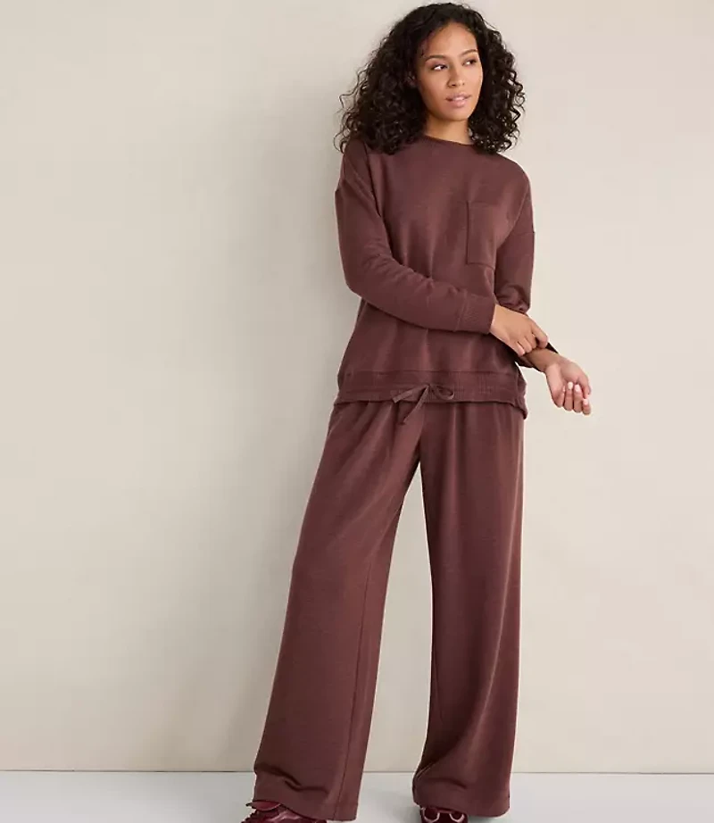 Haven Well Within Fleece Pleated Wide Leg Pants
