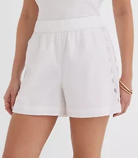 Pull On Shorts Scalloped Poplin