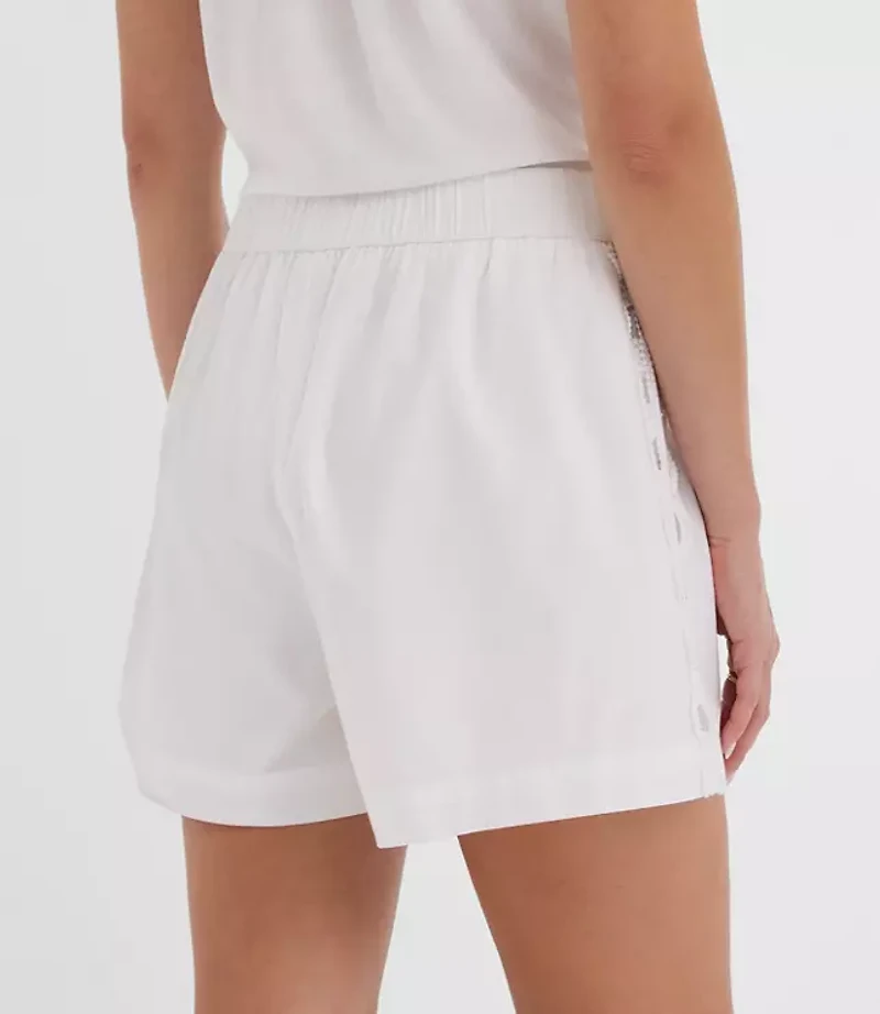 Pull On Shorts Scalloped Poplin
