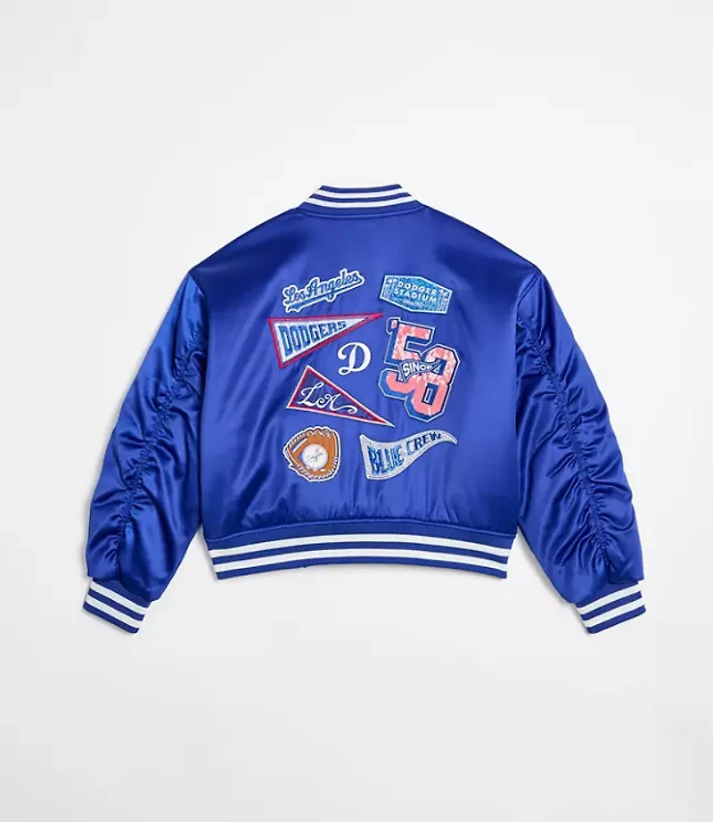 Wild Collective Dodgers Satin Bomber Jacket