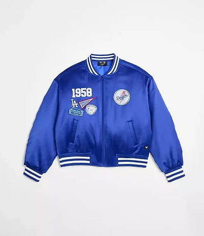 Wild Collective Dodgers Satin Bomber Jacket