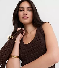 Petite Pointelle Scoop Neck Sweater Tank Top