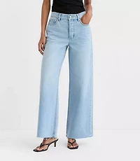 Rivete Petite Fresh Cut High Rise Relaxed Wide Leg Jeans Wave Wash
