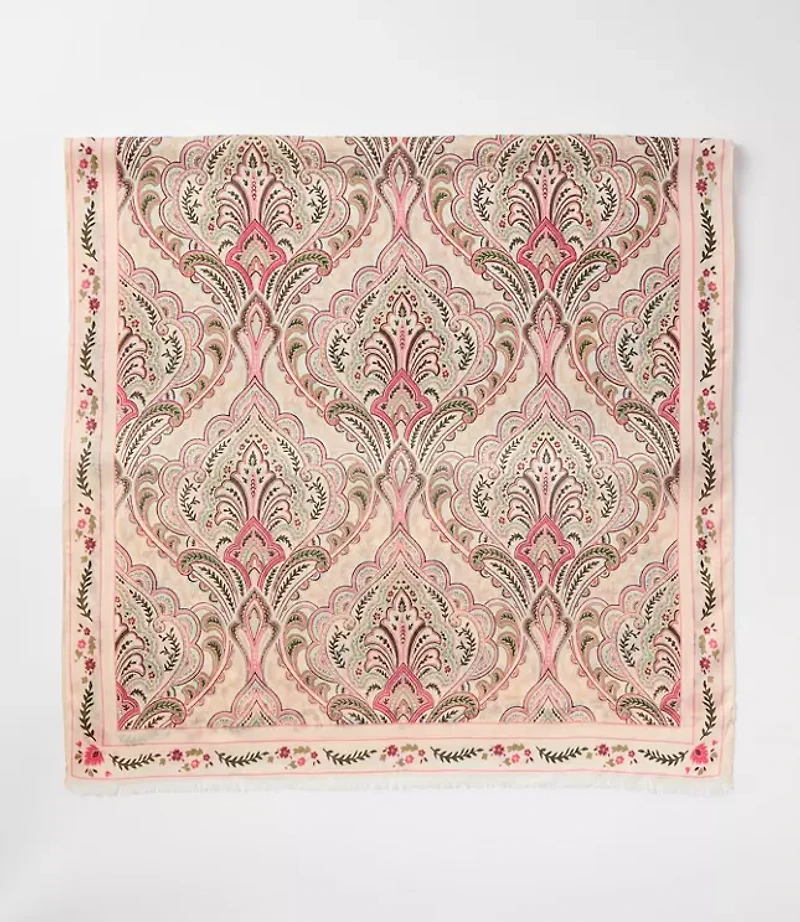 Floral Border Paisley Scarf