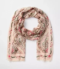 Floral Border Paisley Scarf