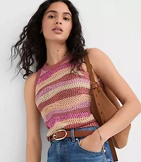 Petite Shimmer Wave Halter Sweater