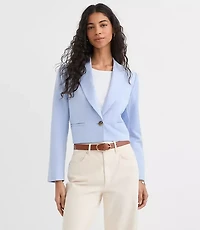 Linen Blend Cropped Blazer