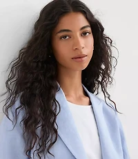 Linen Blend Cropped Blazer