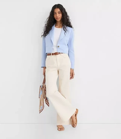 Linen Blend Cropped Blazer