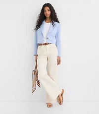 Linen Blend Cropped Blazer
