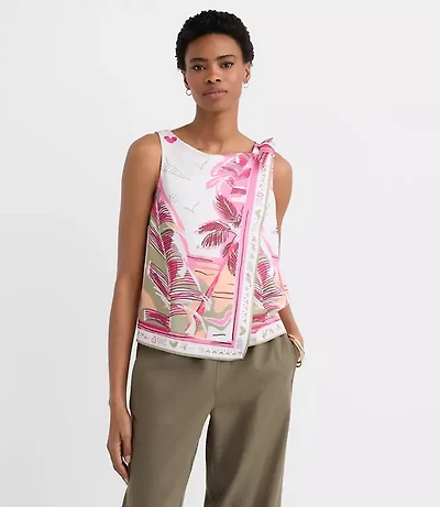Petite Palm Shoulder Tie Top