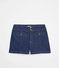 Rivete Curvy Double Shank High Rise Denim Shorts Nova Wash