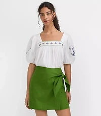 Petite Square Neck Puff Sleeve Top