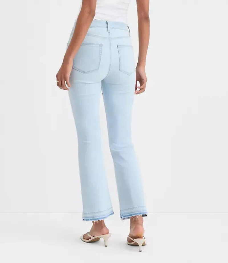 Rivete Tall Unpicked High Rise Wide Leg Crop Jeans Wave Wash