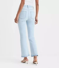 Rivete Tall Unpicked High Rise Wide Leg Crop Jeans Wave Wash