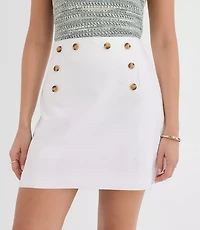 Petite Cotton Linen Mariner Mini Skirt