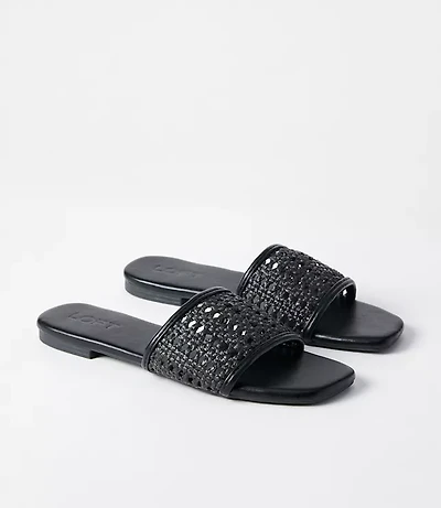 Raffia Slide Sandals