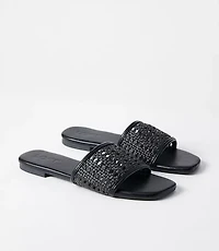Raffia Slide Sandals