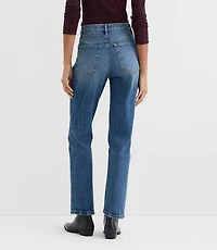 Rivete Short High Rise Straight Jeans Echo Wash