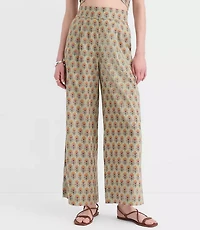 LOFT Beach Garden Linen Cotton Wide Leg Pants