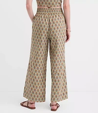 LOFT Beach Garden Linen Cotton Wide Leg Pants