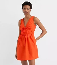 Petite Bow Poplin Mini Pocket Dress